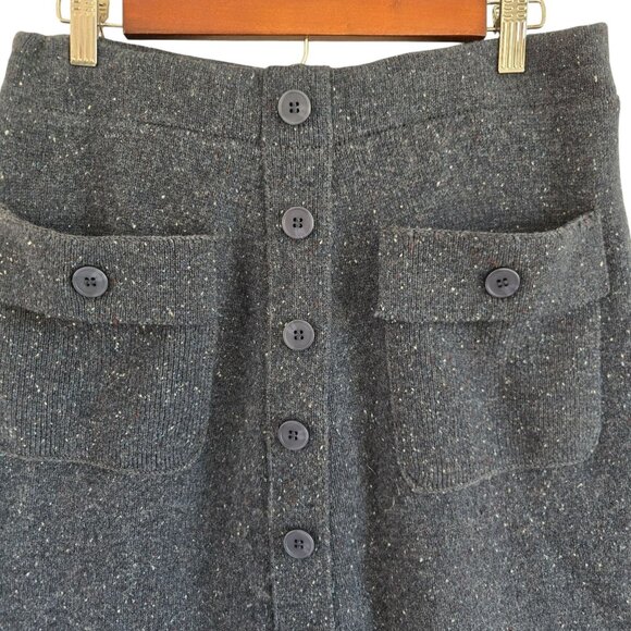 Sundance Womens Wool Blend Button Front Skirts Pockets Small Blue Gray Speckled - Picture 4 of 9